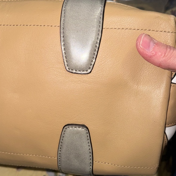 Coach White and Gray Satchel with Tan Accents - Picture 8 of 16